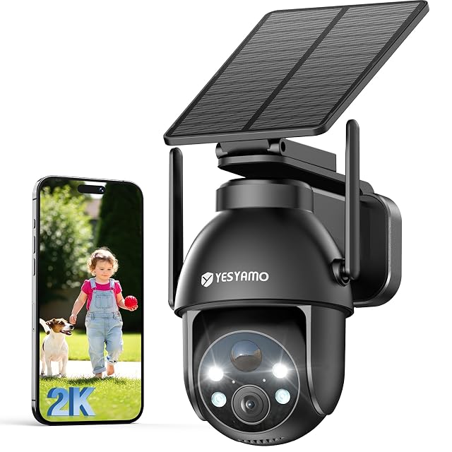 Telecamera solare a batteria YESYAMO C8T-N con pannello
